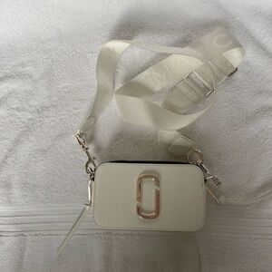 Marc Jacobs Cream Crossbody Bag with Silver Accents